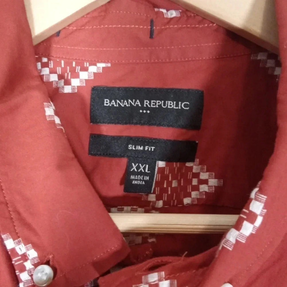 Banana Republic slim fit organic cotton men's button up size XXLARGE - Picture 3 of 7